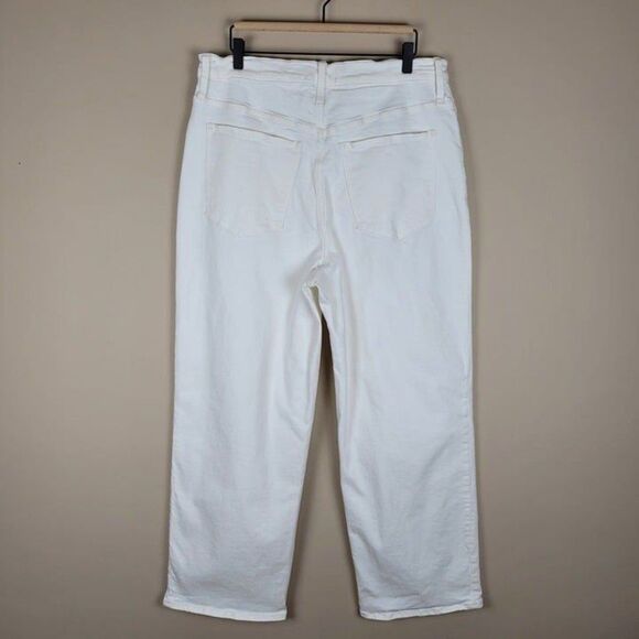 Madewell Size 33T The Tall Perfect Vintage Wide-Leg Crop Jean High Rise White - Picture 3 of 12
